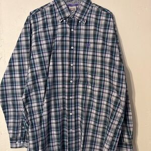 Cinch Men's Plaid Shirt - Blue, Gray, and Purple